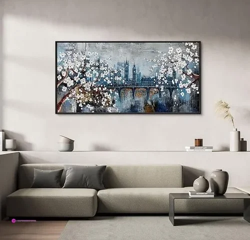 Klakla City Scenes Landscape Plum Blossom Picture Artwork For Wall