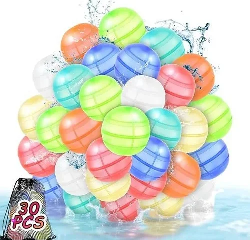 Self Sealing Reusable Water Balloons For Kids 30 Pcs Refillable