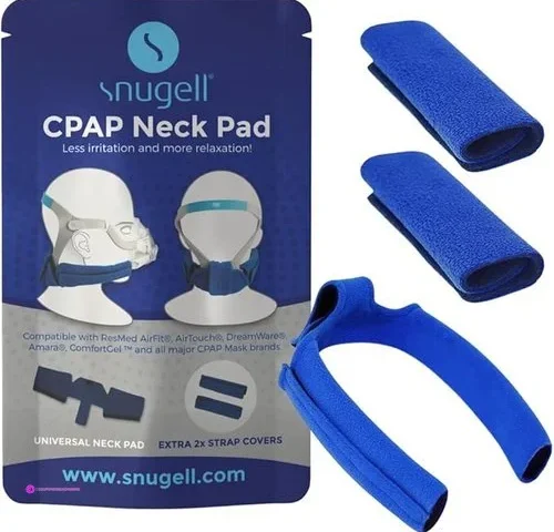 Snugell Cpap Headgear Strap Covers Neck Pad Cushion Blue Ultra-soft