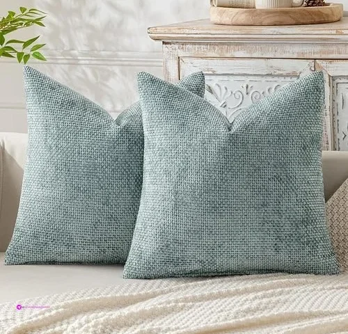 Miulee Pack Of 2 Coastal Light Blue Decorative Pillow Covers