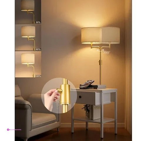 Lightdot 54in Dimmable Brightness Adjustable End Table With Lamp Attached