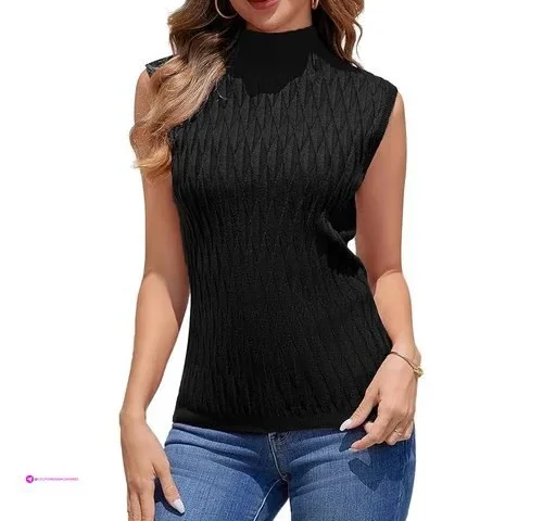 Totatuit Women S Ribbed High Neck Sleeveless Sweater Vest Spring