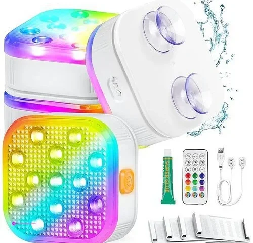 Pool Lights Rechargeable Submersible Led With Remote Ip68 Waterproof 16