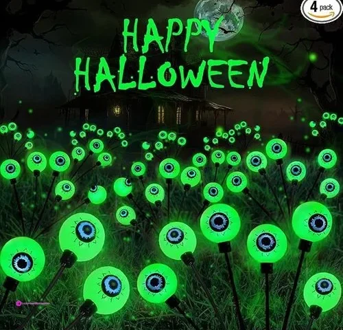 4 Pack Solar Eyeball Lights For Halloween Decorations Outdoor 24