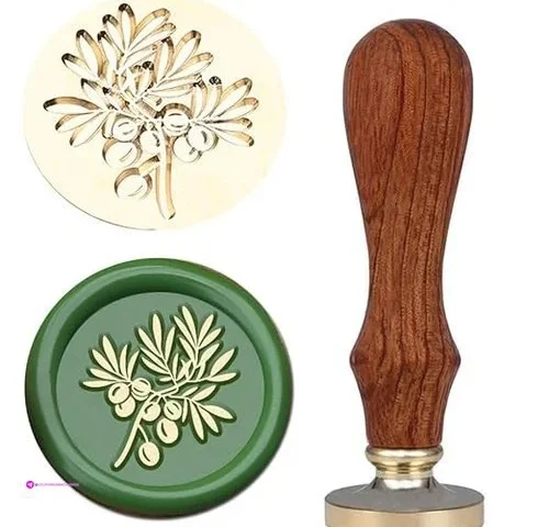 Vsecuon Olive Branch Wax Seal Stamp Vintage Brass Head With