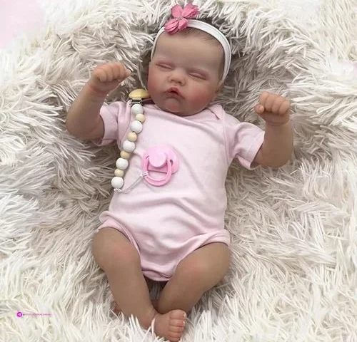 Layue 19inch Sleeping Reborn Baby Cloth Body Soft Vinyl Hand