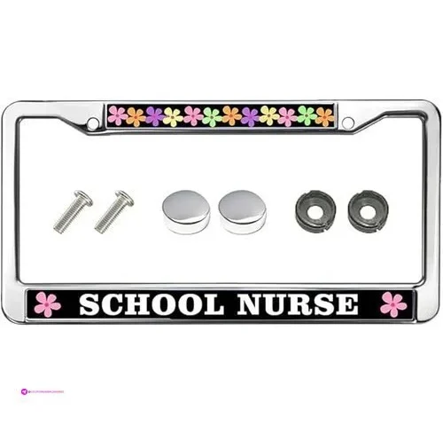 School Nurse Quotes Slim Design Licence Plate Covers Frame Flower