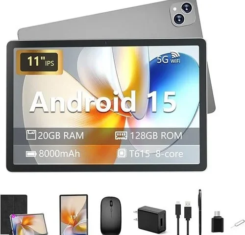 Iconiotk Android 15 Tablet 11 Inch Tablet With Keyboard 20gb