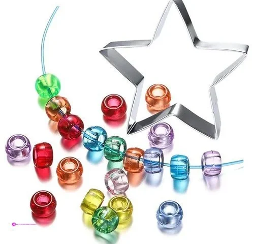 Wxybbd 1000pcs 6 9mm Transparent Multicolor Pony Beads 3 7