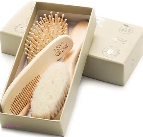 Baby Hair Brush And Comb Set For Newborn Wooden 4