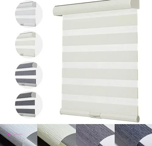 Persilux Cordless Zebra Blinds For Windows With Jacquard Pattern Insulated