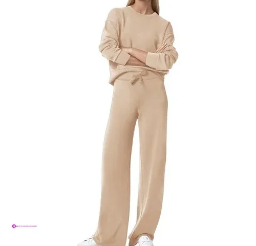 Cocomarts Womens 2 Piece Lounge Sets Wide Leg Tracksuit Casual