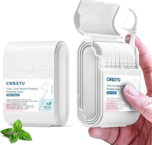 Travel Mint Portabl Floss Picks Case Dental Flossers Holder Dispenser