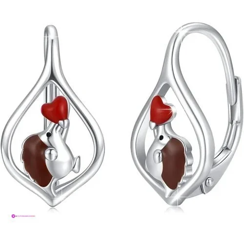 Pctjyfu Hedgehog Earrings 925 Sterling Silver Animal Leverback Earrings Pet