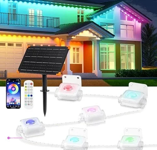 Permanent Outdoor Lights 32 8ft Solar Powered Smart Rgb Eaves