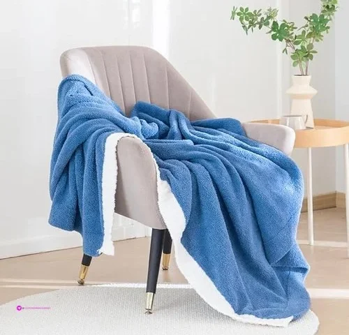 Ankwos Soft Fuzzy Throw Blanket – Blue Cozy Warm Knit