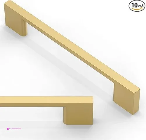 Asimerdeco 10 Pack Brushed Gold 5 Inch Cabinet Pulls –
