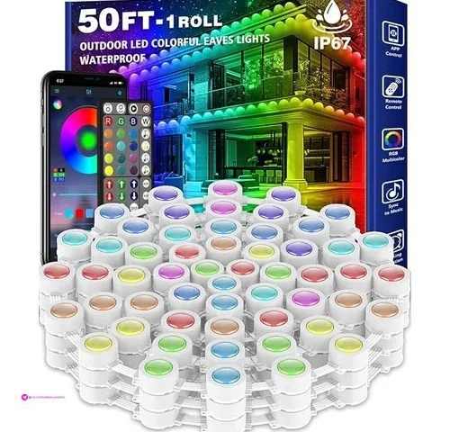 50ft Permanent Outdoor Rgb Lights Waterproof Smart Led Eaves Lights