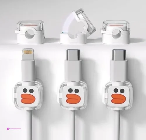 Wattvo 6 Pack Cute Magnetic Cable Organizer Strong Adhesive Usb