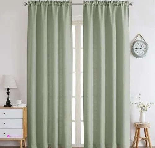 Chyhomenyc Bennet Light Green Curtains 96 Inches Long 2 Panels