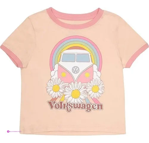 Isaac Morris Limited Volkswagen Van Girls Short Sleeve Ringer T-shirt