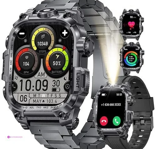 Lige Military Smart Watch For Men Led Flashlight 2 01