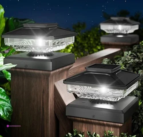 Bitpott Bright Solar Post Cap Lights 2 Pack 3-in-1 4×4