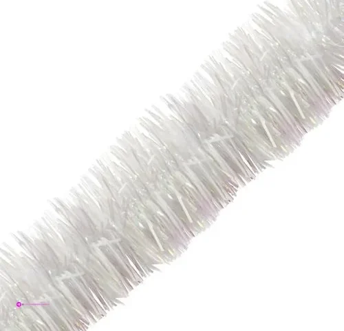Brite Star 18ft Silky Garland Tinsel White Iridescent