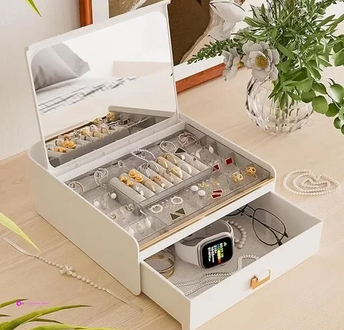 Nature S Source Jewelry Organizer With Drawer And Mirror Jewelry