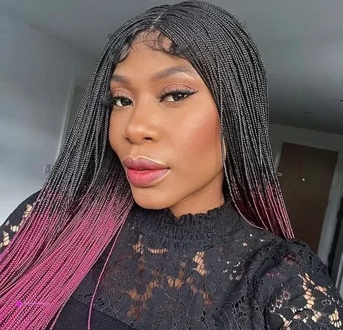 Uniquebraidedwigs Micro Box Braids Wig African Handmade Braided Wigs Micro