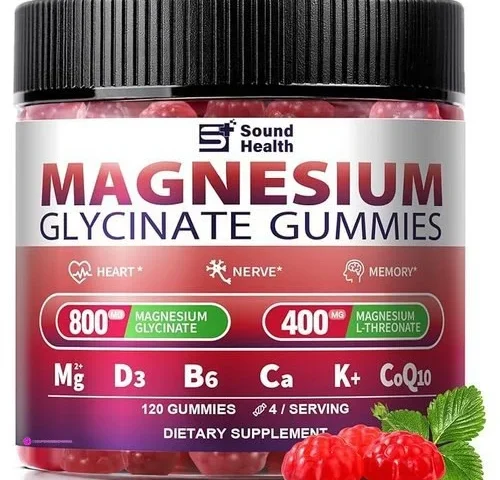 Magnesium Glycinate Gummies 120 Counts Sugar Free Gummies With Magnesium