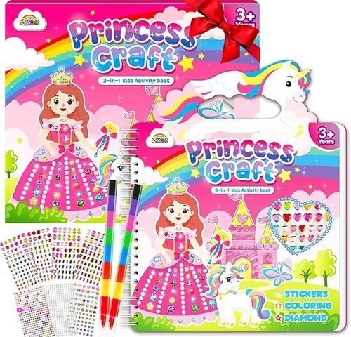 Zmlm Princess Unicorns Art Crafts For Kids Toddler 3-in-1 Diy