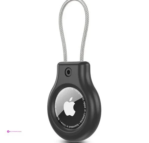 Scallop All Metal Air Tag Holder With Wire Cable Secure