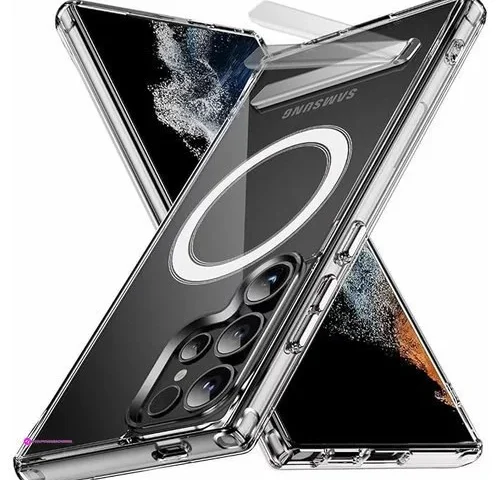 Hoyznbi Clear Kickstand Case For Samsung Galaxy S23 Ultra Crystal