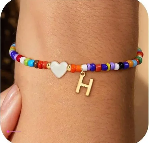 Decholly Gifts For Teen Girls – Colorful Beaded Initial Bracelets