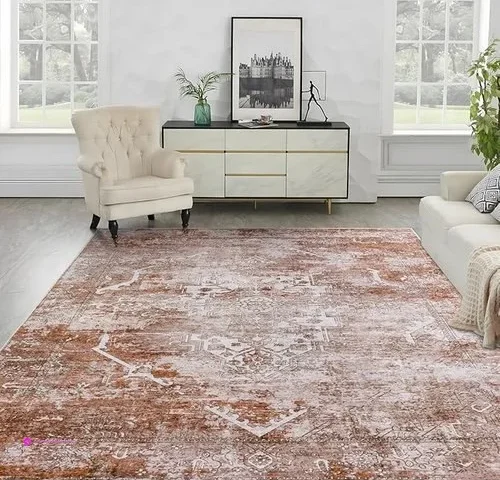 Fashriend Meiko Boho Area Rug 4 6 Distressed Vintage Easy-cleaning