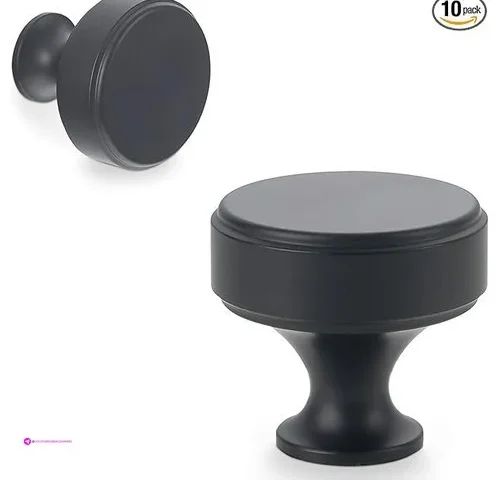 Bukobyhe 10 Pack Kitchen Cabinet Knobs Matte Black Cabinet Knobs