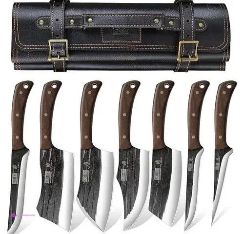 Hoshanho Butcher Knife Set Hand Forged Butcher Chef Knife Set