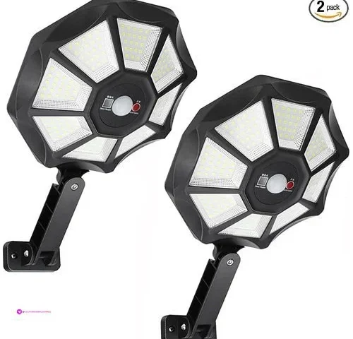2-pack Solar Outdoor Lights Motion Sensor Flood Light Dusk To