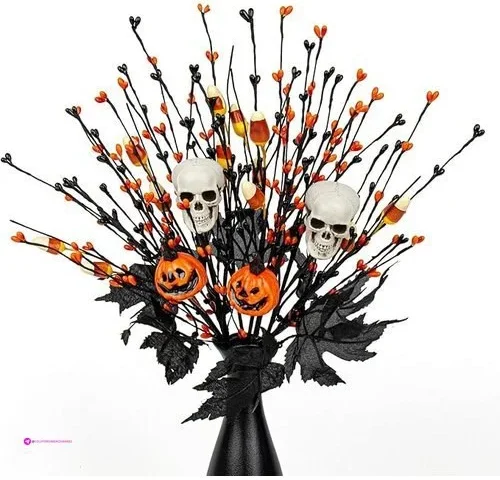 Floralelegance 10 Pack Halloween Decorative Branches 2 Skull Head 2