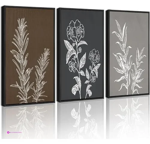 Drsoum Vintage Flower Wall Art Retro Floral Wall Hanging Decor