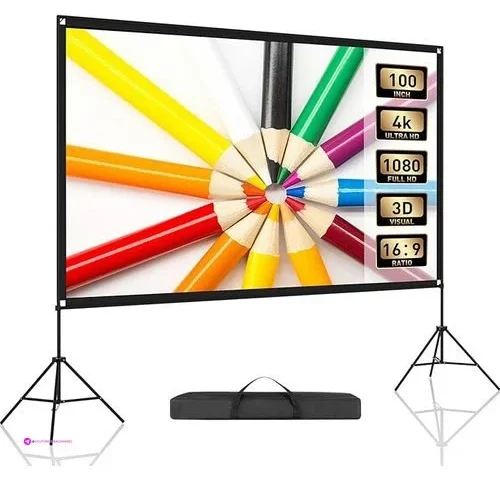 Portable Projector Screen For Backyard 100 Inch Outdoor Movie Screen