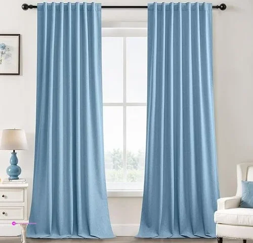 Bsfullts Linen Blackout Curtains 102 Inch Length 100 Black Out