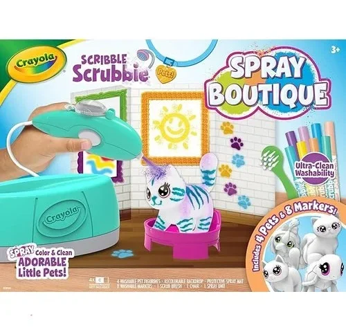 Crayola Scribble Scrubbie Pets Spray Boutique Airbrush Art Set For