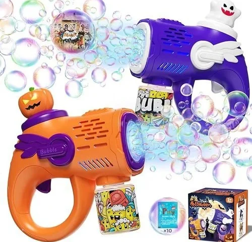 Halloween Bubble Machine Gun For Kids 2 Pack Automatic Bubble