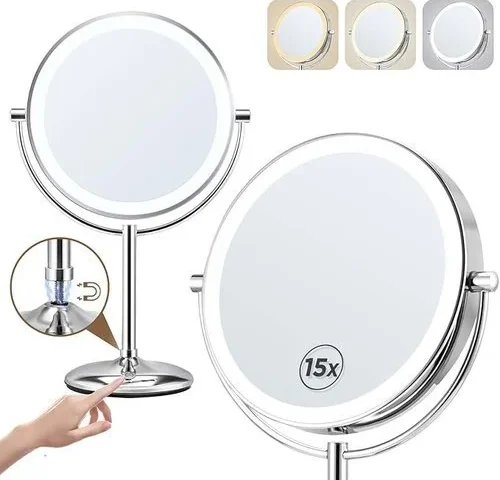 Greenfrom 9 Makeup Mirror With Lights 1x 15x Magnifying Mirror