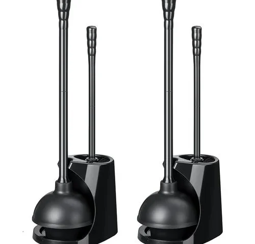 Qaestfy Toilet Plunger And Brush Set For Bathroom Cleaning 2-in-1