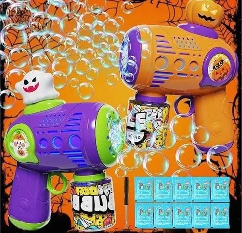 2 Pack Halloween Bubble Guns For Kids- Pumpkin Ghost Bubble