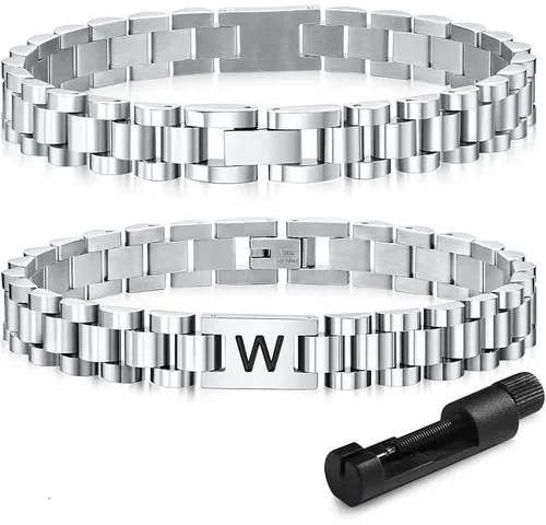 Vnox Initial Bracelet For Men Dad – Stainless Steel Chain