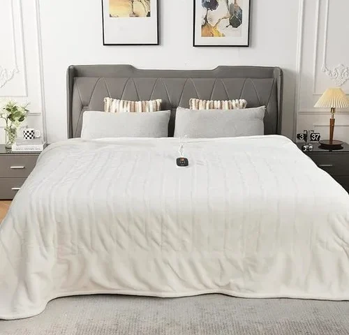 Woomer Electric Blanket Full Size Durable Flannel And Soft Sherpa